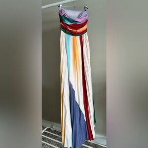 Multicolor Pleated Maxi Dress